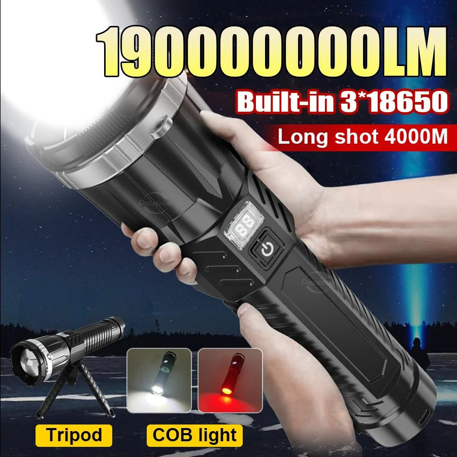 Multifunction LED Torch & Power Bank – Rechargeable