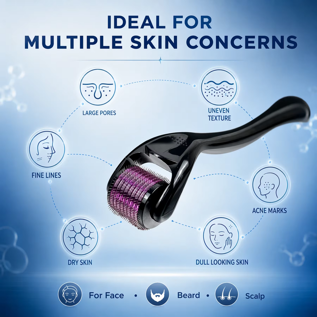 Derma Roller 540 – Titanium Micro-Needle Skin Tool (0.5mm)